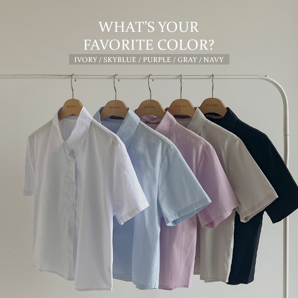 [15%할인/여름셔츠] 데이프 반팔 크롭 셔츠 - 5 Color (데일리룩/오피스룩)