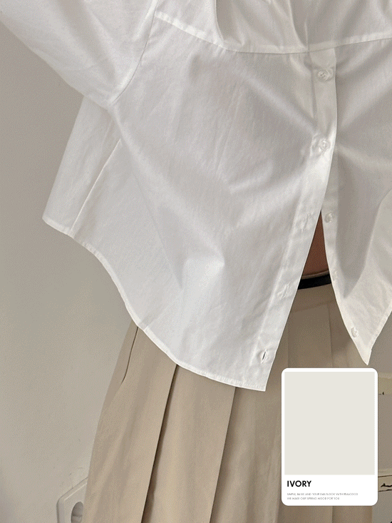 [자체제작/당일출발] 모나코 뒷트임 크롭 셔츠 - 5 Color (봄/백트임/코튼)
